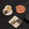 Posavasos de Algodón y Lino, Paños Suaves Absorbentes Hechos a Mano, Parches para Tetera y Taza de Té de Mesa para el Hogar, Tapetes de Aislamiento Térmico, Accesorios para Ceremonia del Té