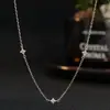 Bajo el Árbol Banyan Plata de Ley S925 Claridad Vvs1 Moissanita de 1.3 mm Collar de Trébol de Cuatro Hojas para Mujer Cadena para el Cuello Más Vendida en Amazon