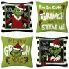 Amazon Transfronterizo Temu Nuevo Cojín de Almohada Navideño Decoración para el Hogar Felpa Corta Lino Funda de Almohada Estampada