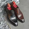 HPIOPL Calidad 5505 Madera Imitación Brock Zapatos Cuadrados de Cuero Japonés 2023 Nuevos Zapatos de Cuero Transfronterizos