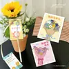 Novo Cartão de Cumprimentos para o Dia Feliz dos Professores, Gratidão aos Professores, Cartão Estilo Pintado à Mão, Flores, Presentes, Cartão de Decoração Festiva
