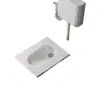 Inodoro de Sentadillas Inodoro de Hoyo para Sentarse Inodoro Inodoro Doméstico Inodoro de Sentadillas Tanque de Agua Juego Completo Cerámica Antisalpicaduras
