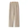 Pantalones de pana gruesa de pierna recta estilo mom para mujer, nuevos de otoño e invierno, color liso, superficie lisa, versión estrecha, pantalones de pierna ancha para mujer