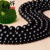 Ágata negra natural cuentas sueltas ágata productos semiacabados mayoreo pulsera accesorios de joyería DIY pulsera cuentas redondas cuentas