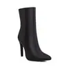 Botas europeias e americanas de couro bico fino elegantes zíper lateral botas de moda Botas de cavaleiro sapatos femininos de salto alto da moda 33-48 botas de comércio exterior