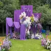 Tela Elástica para Boda Morada Seda de Leche para Boda Cortina de Techo Ola de Agua Multicapa Gasa Coreana Tejido Ecológico para Guardería