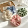 Elástico de cabelo tipo scrunchie com bolinhas finas estilo coreano para mulheres, elegante e simples, versátil para o uso diário, acessório de cabelo em tecido macio