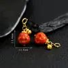 Prata 925 Banhada com Acessórios de Flor de Peônia Vermelha do Sul Pulseira DIY Acessórios de Corda Trançada Contas de Prata Antiga