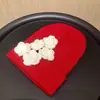 Gorro de Punto Hecho a Mano con Flores Tridimensionales para Mujer, Dulce y Lindo, Cálido y Resistente al Frío para Otoño e Invierno, Hace que el Rostro Parezca Más Pequeño, Hecho a Medida por la Fábrica