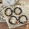 Pulsera de Obsidiana Natural Otoño e Invierno Combinada con Pulsera de Hombre de Jengibre Obsidiana Plateada Bestia Tragadora de Oro Hecha a Medida Ágata Roja del Sur Regalo de Navidad
