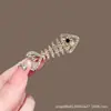 Pinza para el Cabello con Hebilla de Rana Hueso de Pescado Dulce Personalizada para Mujer Tocado Coreano Pinza para Flequillo Parte Posterior de la Cabeza Pinza Lateral Sencilla Femenina Pedrería