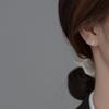 Aretes de Plata Nalan s925 Delgados Pequeños Estilo Luna Curva Modernos Simples con Incrustaciones de Diamantes Gotas de Agua Aretes Dulces G9894