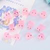 Nuevo cartoon tridimensional Red social cerdo polvo luminoso cerdo rosa accesorios de resina DIY accesorios para funda de teléfono pegamento cremoso