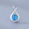 Pendente de Prata Esterlina S925 com Pedra de Nascimento das 12 Constelações, Estilo Europeu e Americano, Luxo Leve de Nicho Transfronteiriço para Presente do Dia dos Namorados Chinês para Namorada, Fonte Atacadista