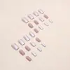 Nuevo pieza de uña con purpurina rosa cuadrada uña postiza pequeña fresca corta blanca pequeña fresca uña usar pieza de uña