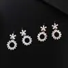 Joyería de Aguja de Plata 925 Combinación Cuadrada de Circonita Microincrustada en Cobre Pendientes de Girasol Pendientes de Venta Caliente de Celebridad de Internet E738
