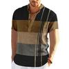 Lino Moda Hombre Patrón de Tortuga Verano Impresión 3D Transpirable Manga Corta Camisa Top Camisa de Verano Cuello
