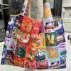 Bolsa de Compras Plegable Ecológica, Bolsa de Almacenamiento de Tela Oxford, Bolso de Hombro Portátil de Gran Capacidad, Bolsa Grande para Supermercado