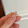 Anillo Azul Estrella Dulce para Mujer, Simple y Elegante, Anillo Abierto Único y Elegante, Versátil Apilable de Moda para Dedo Índice