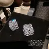 Pendientes de Flor de Hada Esmeralda Flores Ricas y Nobles Encantadores Pendientes de Zirconia Rosa y Perla Combinación