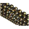 Obsidiana Natural Mantra de Seis Caracteres Cuentas Sueltas Ágata Negra Cuentas Redondas Accesorios para Joyería DIY Accesorios de Cuentas Hechos a Mano