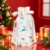 Bolsas de Regalo con Cordón de Halloween y Navidad de Venta Caliente Transfronterizas, Bolsas de Empaque con Cordón Navideño, Decoraciones Navideñas, Bolsas de Aluminio Láser