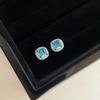 Pendientes geométricos de circonitas de color para orejas, excelentes, sencillos, de diseño pequeño, con sentido, ligeros, de lujo, que combinan con todo, de alta gama.
