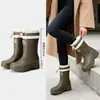 Botas de Lluvia para Mujer 2026 Modelo Nuevo de Tacón Alto Moda Versátiles Impermeables Antideslizantes Botas de Lluvia para Exteriores Senderismo Camping Zapatos de Agua Tendencia