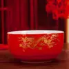 Juego de cuencos de cerámica Jingdezhen con logotipo personalizado, porcelana de hueso, cuenco centenario, grabado con caracteres, regalo de cumpleaños, cuenco de la suerte, cuenco de longevidad, en caja