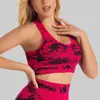 Conjunto de Yoga Tie-Dye Mais Vendido Transfronteiriço, Estilo Europeu e Americano, Respirável, Alta Elasticidade, Cintura Alta, Shorts Levanta Bumbum Cor de Pêssego e Top Regata Esportivo para Mulheres