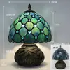 Nueva Lámpara de Mesa Tiffany Estilo Retro Americano Sala de Estar Estudio Lámparas Artesanales de Vidrio de Colores Pantalla de Lámpara Lámpara de Mesa Americana