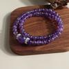 Nuevo Pulsera Doble de Amatista Amatista Fantasma con Cristal Blanco Anillo Corredor Pixiu Círculo Doble Nuevo Estilo Chino Pulsera de Moda Nacional