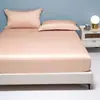 Sábana Bajera Ajustada de Tencel de Color Sólido, Pieza Única de Lyocell, Protector de Colchón Enfriador para Dormir Desnudo, Sábana de Cama de Cobertura Total, Ropa de Cama Antideslizante