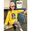 Camiseta de Manga Larga Bonita de Dibujos Animados para Niñas, Nuevo Modelo Primavera y Otoño 2026, Algodón Puro, Top Estampado para Niños Mayores