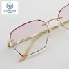 Gafas de Prescripción Sin Montura Chunchen Listas para Usar, Titanio Puro Cortado en Diamante, Ultraligeras, con Lentes de Prescripción para Mujer