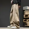 Calças Retas Japonesas Masculinas Tendência Soltas Esportivas Casuais Calças para Meninos Roupas Masculinas Workwear Americano Calças de Pernas Largas Longas