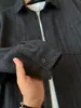 Camisa con Patrón de Espiga de Trigo Color Albaricoque para Hombres y Mujeres Otoño Ajuste Holgado Top con Solapa Texturizado Hombro Caído Silueta Ropa Exterior