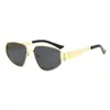Gafas de Sol de Moda Hip-Hop Doble Puente Europeas y Americanas Gafas de Sol Metálicas Cuadradas y Redondas Adelgazantes para Rostro Marco de Metal Estilo Aviador para Hombres