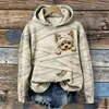 Sudadera con capucha Otoño Invierno 2026 Creativa Divertida Linda Mascota Estilo Urbano para Mujer Holgada con Bolsillo Otoño Nueva Llegada
