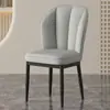 Silla de comedor estilo crema para el hogar, silla moderna simple de lujo ligero, tocador tapizado nórdico, silla de Mahjong, silla de hotel con respaldo