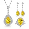 Moda Cruzada Tendência Europeia e Americana Conjunto de Zircônia Pedra Natural Anéis, Colares, Brincos Mais Vendidos Joias Femininas