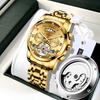 Relógio da Marca Feilang Masculino Imitação de Tourbillon Mecânico Fundo Francês Transparente Vazado Relógio de Quartzo Decorativo Seis Ponteiros