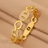 Pulsera Europea y Americana de Acero Inoxidable Transfronteriza, Forma de Herradura con Diamantes, Diseño Simple, Versátil para Viajes de Negocios, Pulsera de Acero Inoxidable