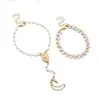 Pulsera de Dedo para Mujer de Múltiples Capas Ajustable, Colgante de Cruz Simple Versátil de Perlas Artificiales