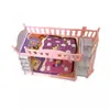 1:Cama alta y baja para muñecas de 12, sábanas, almohada 17CM, cama alta y baja, juguete, accesorios para casa de muñecas 152g