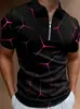 Camisa Polo para Hombre Estampado 3D Manga Corta Cuello Solapa Corte Casual Top Ropa Masculina Europea y Americana
