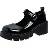 Zapatos Mary Jane de piel para mujer, nueva colección de otoño 2026, de tacón alto, suela gruesa, estilo japonés JK uniform shoes, punta redonda, planos retro