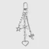 Serie de Festival de Música de Moda Personalizada Cadena de Garras de Perla Artificial y Pedrería Llavero con Recorte de Nota de Instrumento Musical Corazón Estrella
