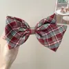 Faixa de Cabelo Xadrez Retrô Estilo Francês para Mulheres, Faixa de Cabelo com Coroa Alta e Laço Sofisticado, Acessório de Cabelo Estilo College