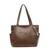 Atacado Hot Urban Casual Estilo Simples Cor Sólida Bolsa Tote de Couro Macio Mulheres Commuter All-match Elegante Bolsa de Ombro de Couro Macio